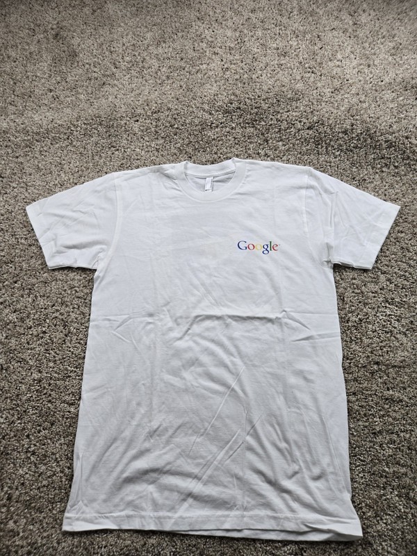 Google T Shirt Medium Adults White Short Sleeve Finance 2007 Graphic Crew Neck