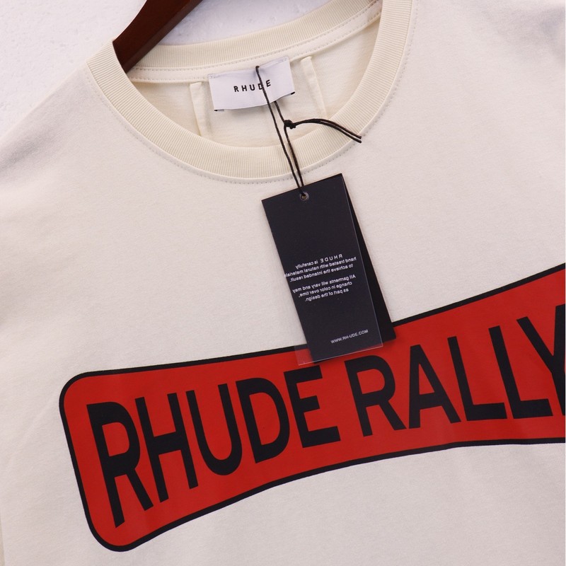 🎁🎁NEW Men Women RHUDE Print Letter Logo Cotton Short Sleeve Polo T-Shirt S-2XL gallery