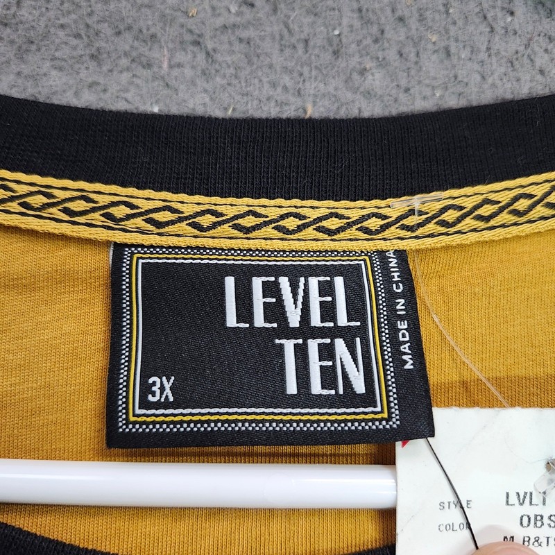 Level Ten Mens 3X Black Gold Trim T Shirt Big Tall NWT Streetwear Tee gallery