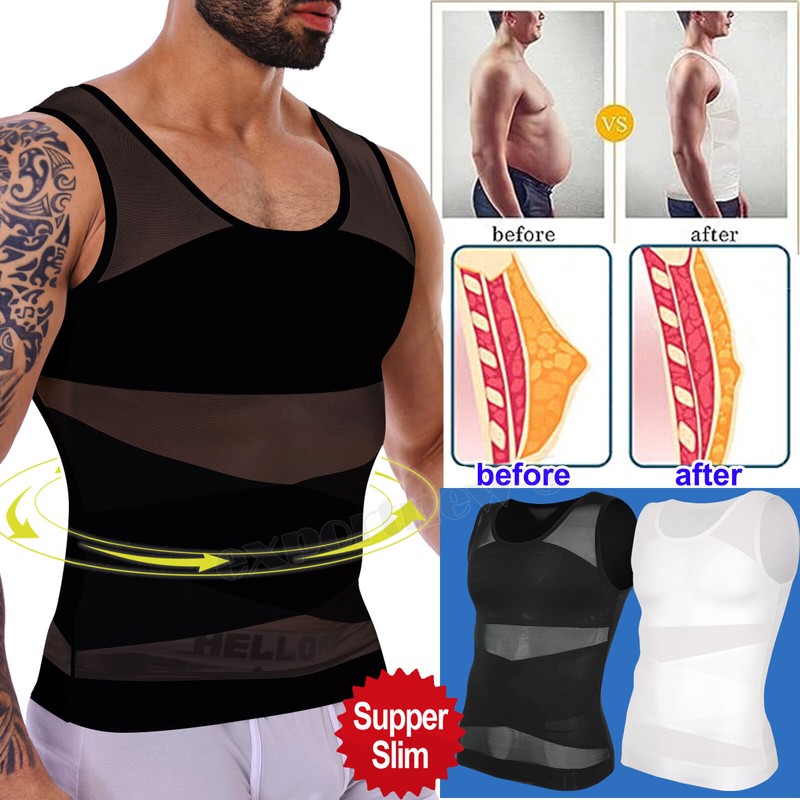 Para Hombres Camisa de Compresión de Pecho Para Ocultar Moobs de Ginecomastia US
