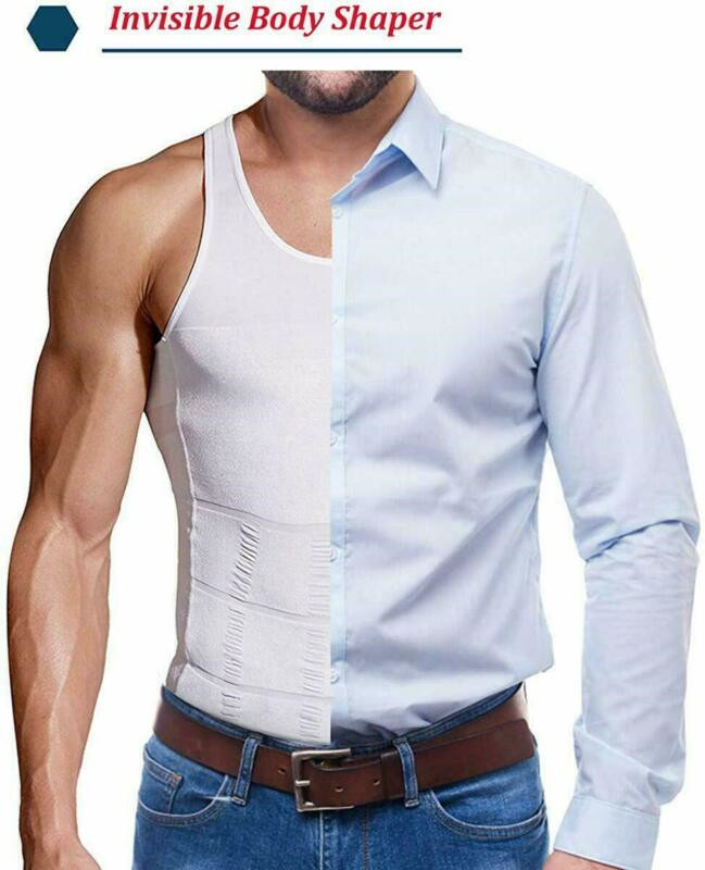 Men Body Slimming Vest Tummy Shaper Underwear Compression Waist Trainer Tank Top gallery