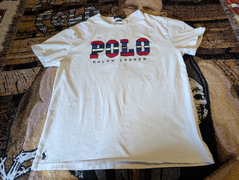 Modern Polo by Ralph Lauren T-Shirt Mens Classic Polo Spell-out Sz M