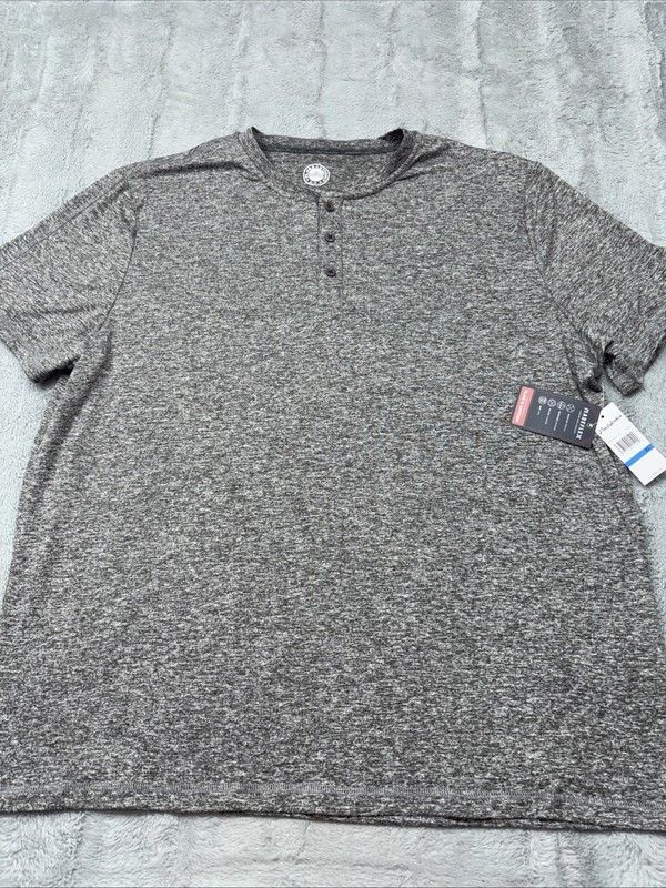 Flag & Anthem MadeFlex Men’s Grey Short Sleeve Henley Tee Shirt Size XL NWT