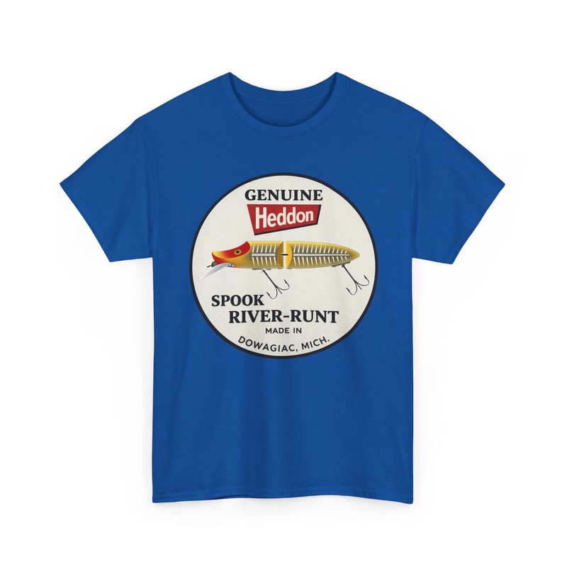 Genuine Heddon Spook River-Runt Dowagiac MI Vtg Fishing Lure Collector T-Shirt