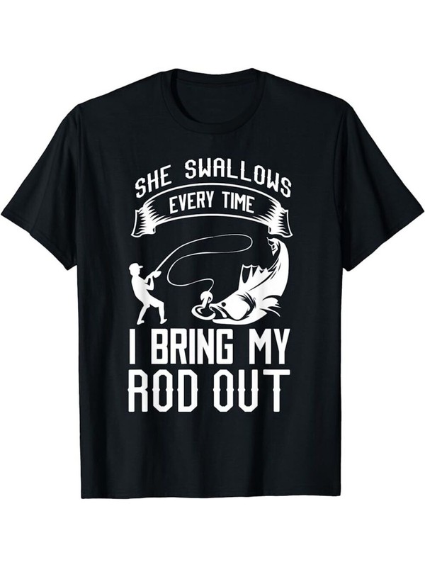 100% Cotton Breathable Machine Washable Humorous Ice Fishing Graphic Tee fo