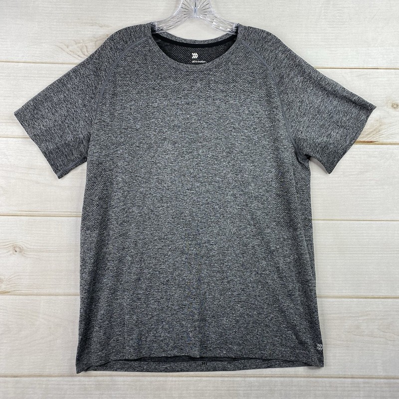 All In Motion Tee Shirt Mens L Gray Vented Soft Stretch Short Sleeve Vented Knit