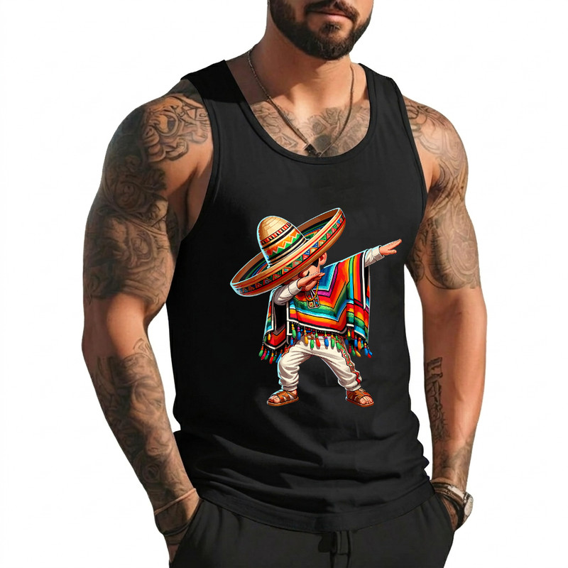 Mexican Boy Dabbing Poncho Cinco de Mayo Tank Top
