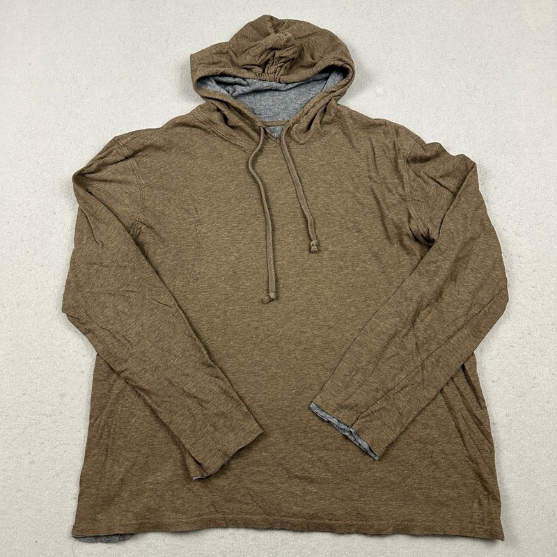 Vince Shirt Men Extra Large Brown Heather Pullover Hoodie Drawstring Pima XL