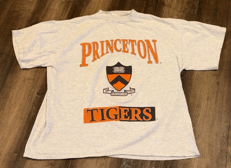 Vtg PRINCETON Tigers College T Shirt Men’s XL Tultex Sports USA 80s Ivy