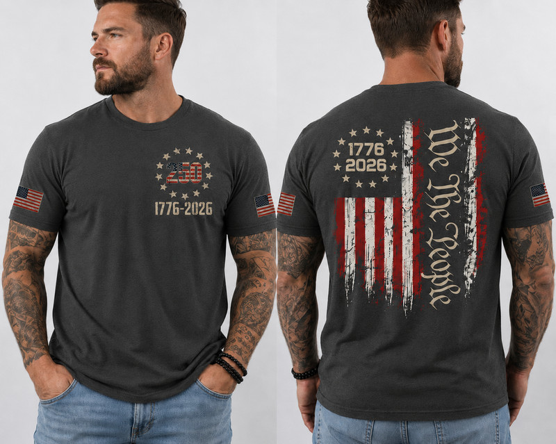 250 Years American Flag 250th Anniversary USA Patriotic T-Shirt S-5XL gallery