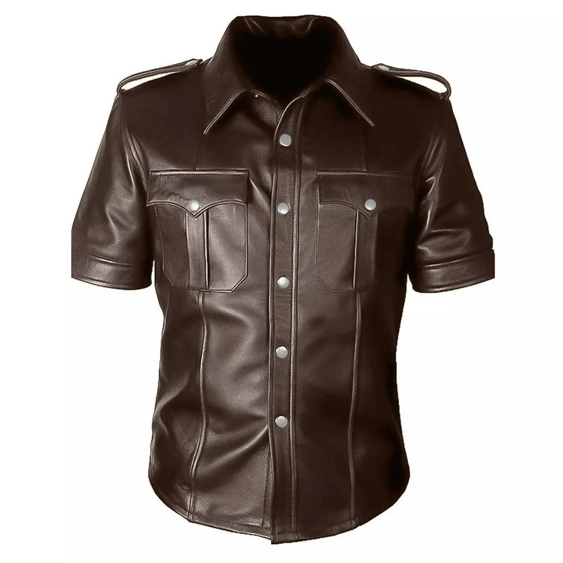 Men’s Premium Lambskin Leather Biker Shirt | Slim Fit Urban Streetwear