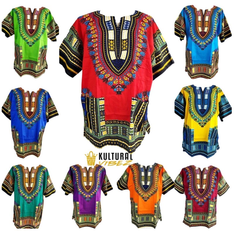#1 Best Quality Unisex African Bright Dashiki 100%Cotton Shirt Variety Colors.