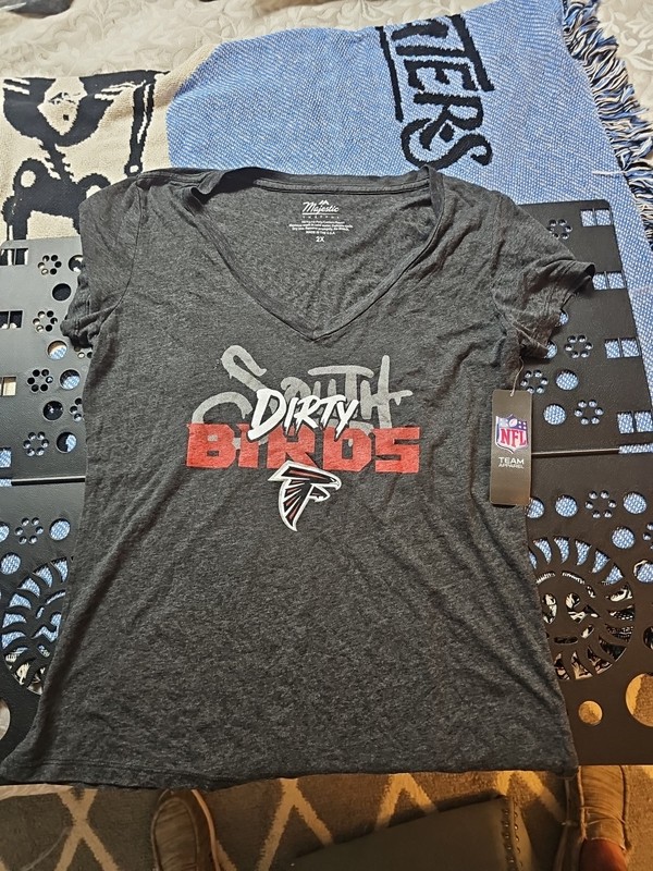 Atlanta Falcons T-Shirt Dirty South Birds Womens Size 2XL Shirt Black NFL 223