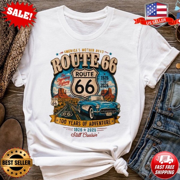 Route 66 Retro Road Trip Tee, America 250 Patriotic 1776-2026 Free T-Shirt S-5XL