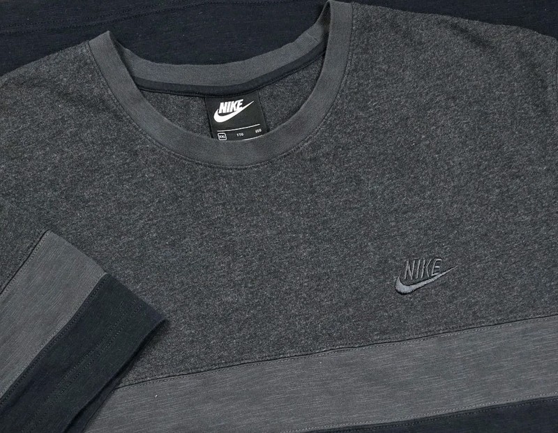Nike Sportwear Colorblock Black Gray T-Shirt Size 2XL Crewneck Short Sleeve