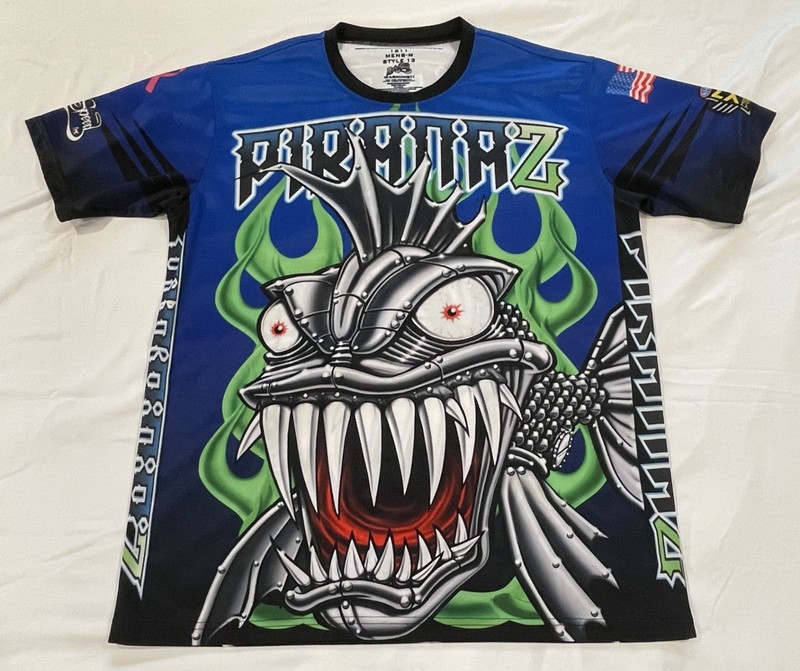 PIRANAZ Racing Psycho Speed All Over Print Graphic ShortSleeve Jersey Shirt Mint