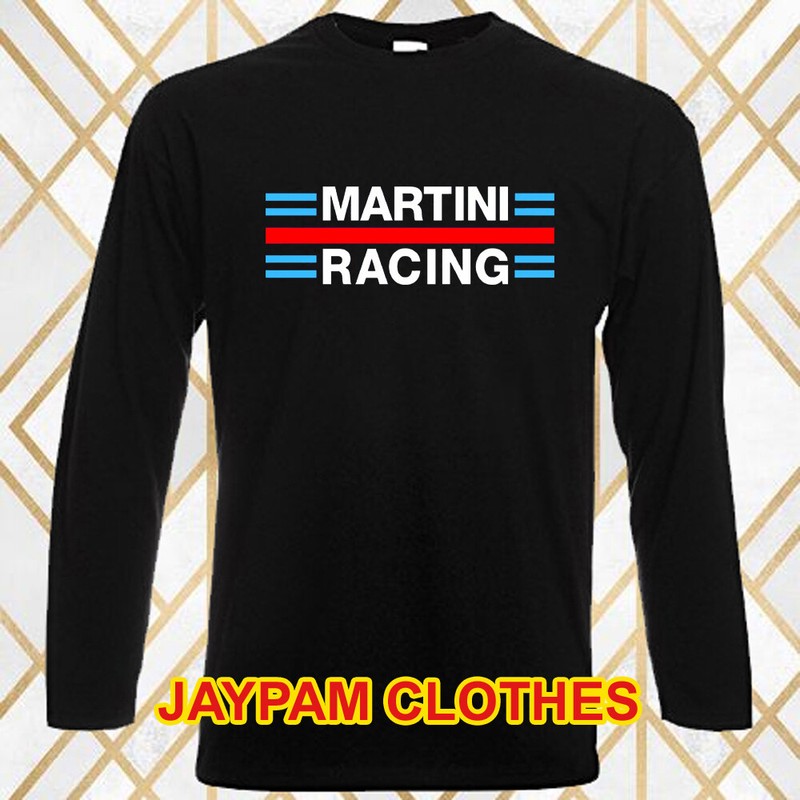 Martini Racing Men’s Long Sleeve Black T-Shirt Size S – 2XL