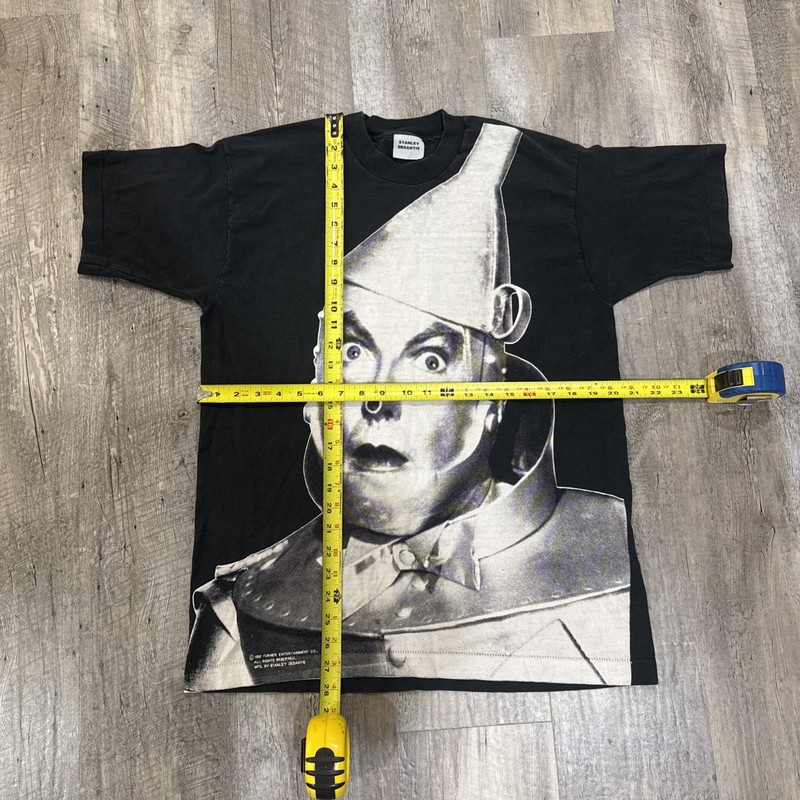 Vintage 1992 Tin Man AOP ShirtSize Large Black Stanley Desantis Wizard Of Oz gallery