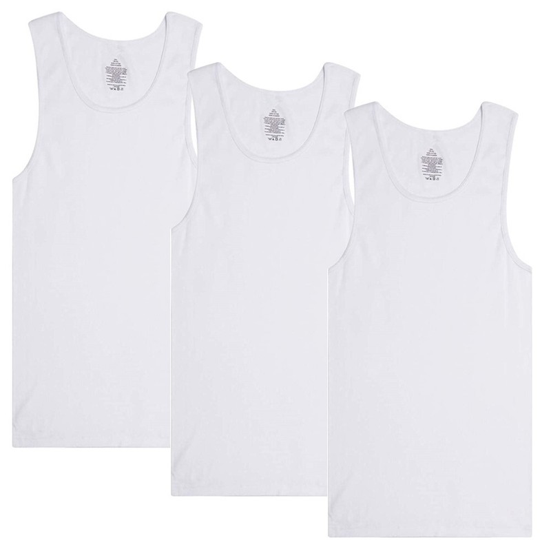 3-12 Packs Men 100% Cotton Ribbed Tank Top A-Shirt Wife Beater Undershirts Lot gallery