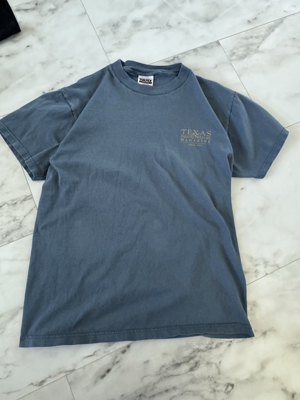 Men’s Vintage Short Sleeve T-Shirt Blue With Dope Fish Graphic Print Design