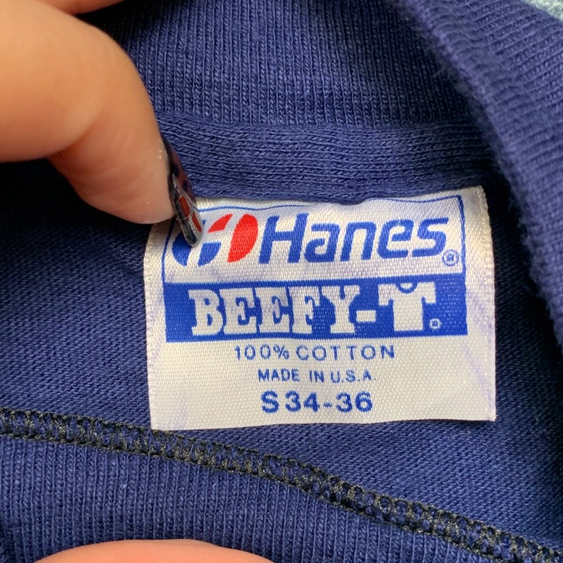 Vintage Hanes Beefy-T T Shirt Men's S 34-36 Purple Cotton Short Sleeve Classic gallery