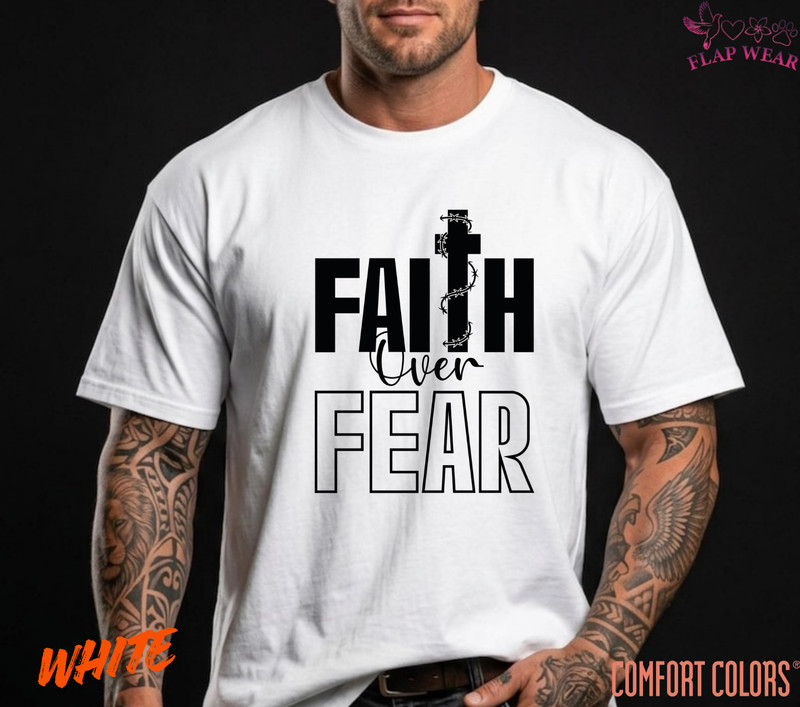 Unisex Faith Over Fear Christian T-Shirt, Men T shirt,Women T shirt Gift Religio gallery