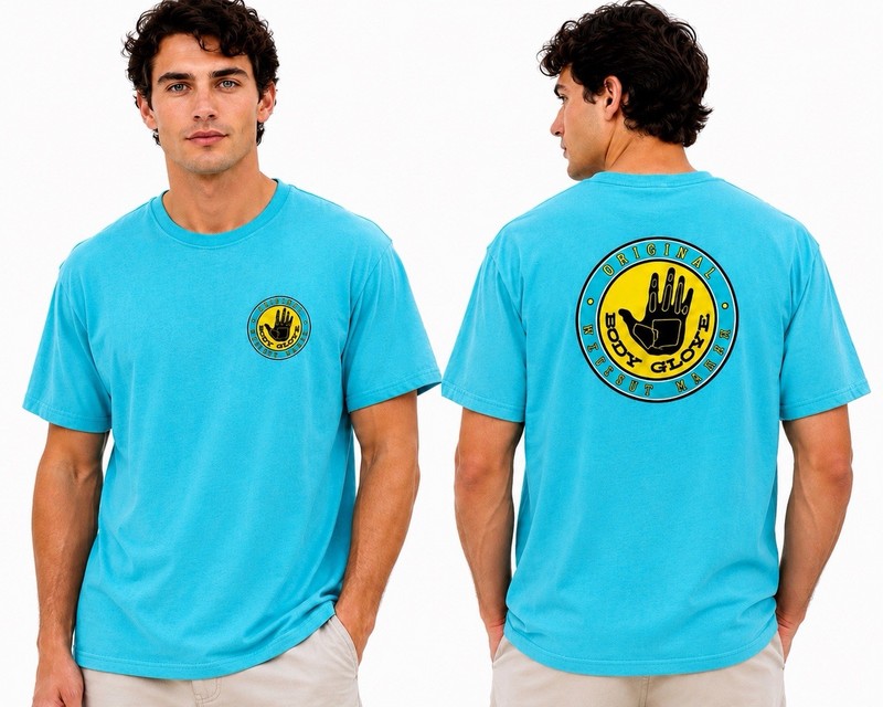 Body Glove Original Wetsuit Maker Men’s Graphic T Shirt XXL Aqua Blue Surf Beach