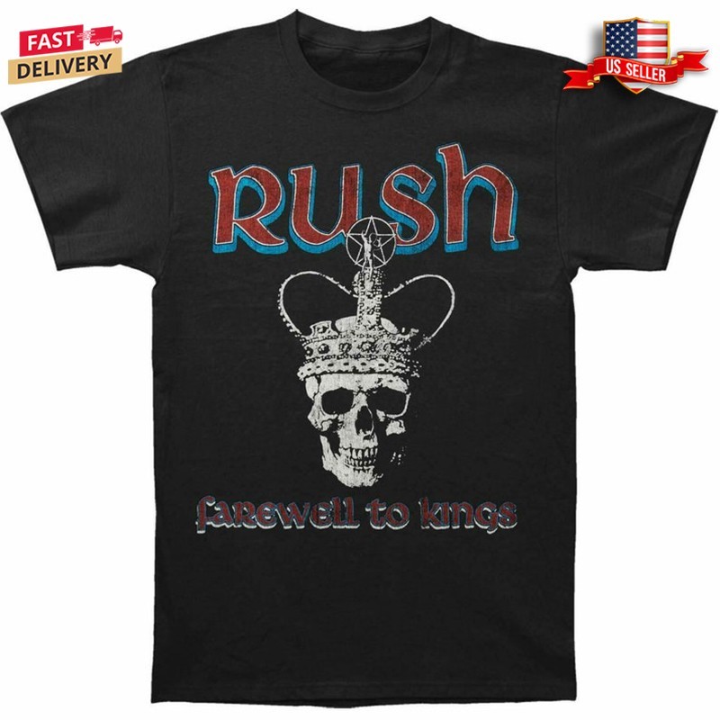 Vintage Rush Farewell To Kings Skull Crown T-Shirt Double Sided New Gildan