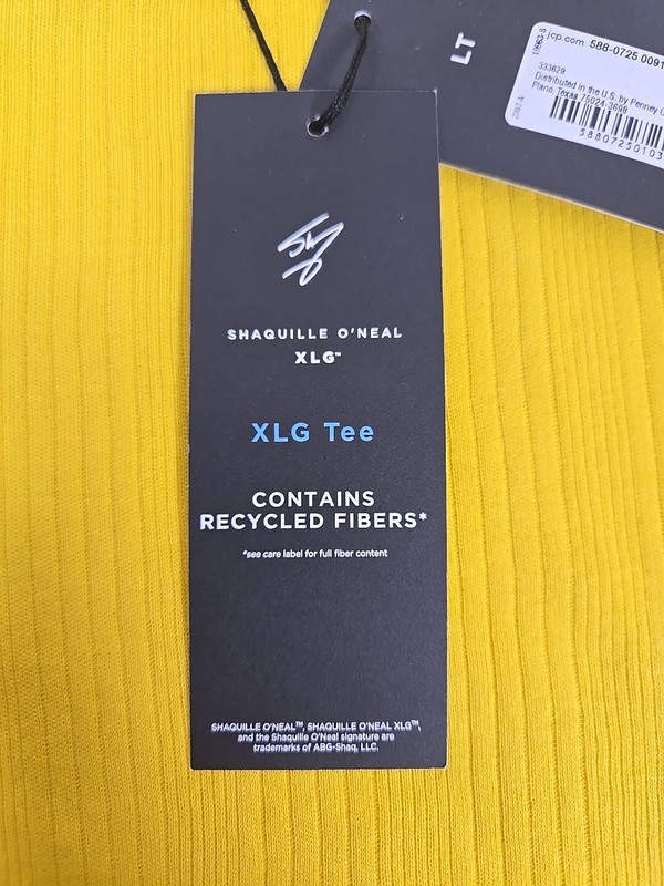Shaquille O'Neal Shirt Big & Tall LT XLT 2XL 2XLT 3X Yellow Ribbed XLG NEW gallery