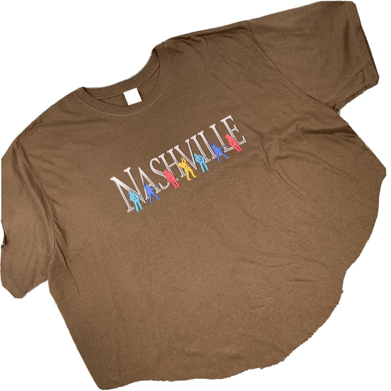 Nashville Country Shirt Size XL Soft Spun Cotton Brown Music Graphic T