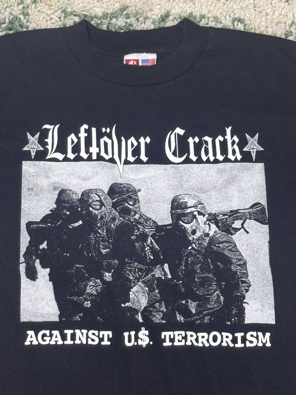 Vtg Leftover Crack World Trade Death Machine 9-11 Political Punk Band T-Shirt