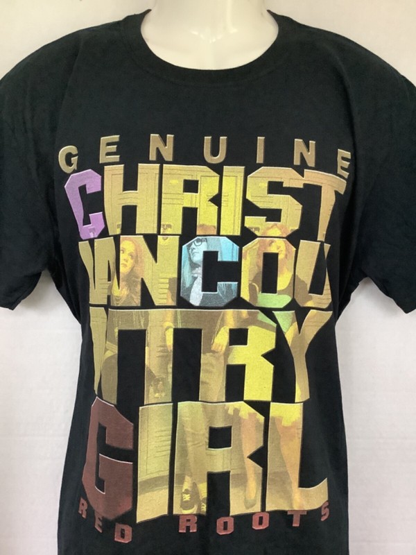 RED ROOTS Genuine Christian Country Girl concert tour black 2 sided t shirt XL gallery
