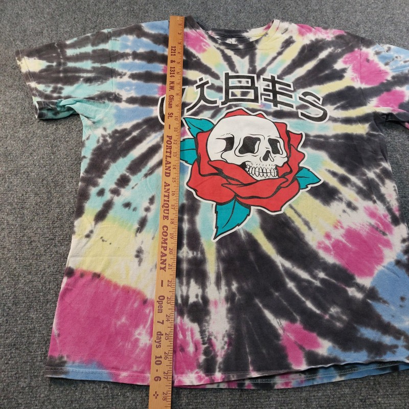 Vibes Skull Rose Tie Dye T-Shirt Mens Large Multicolor Psychedelic Graphic gallery