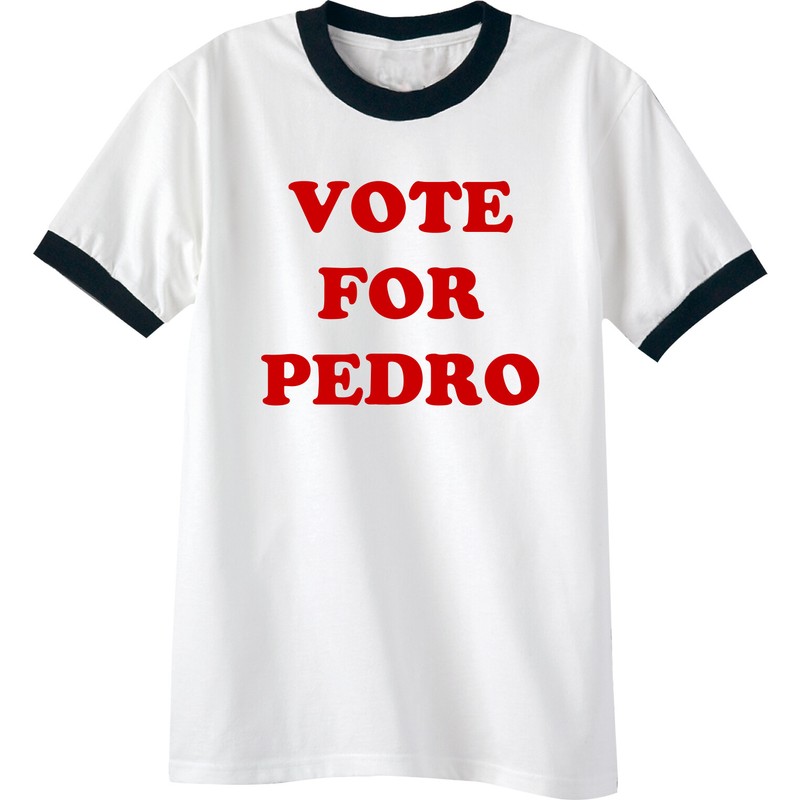 Vote for Pedro Short Sleeve Ringer T-Shirt – Adult Small – 4XL – Free Shipping