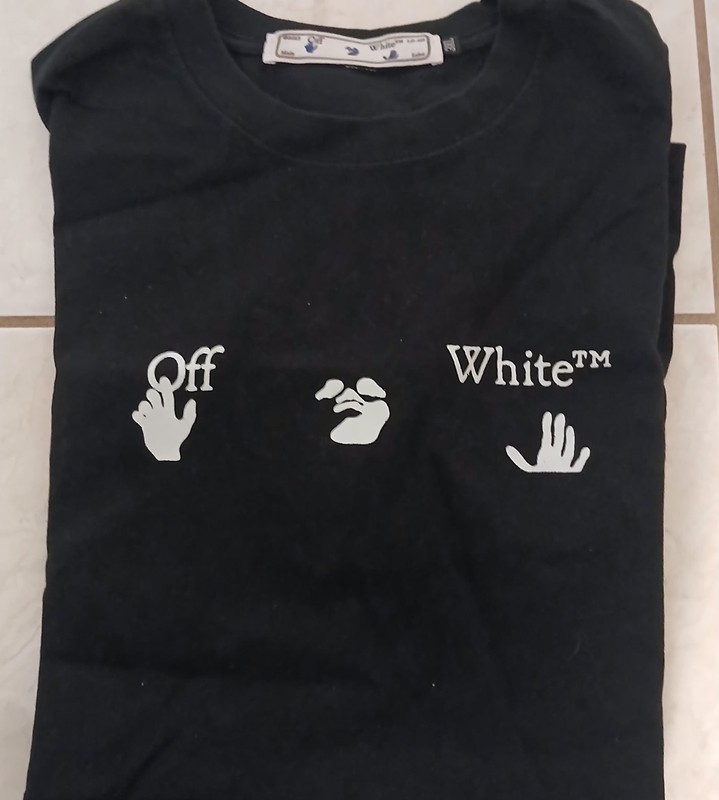 Off-White Men’s “Blue Marker Arrows” Black Graphic Luxury T-Shirt 3XL