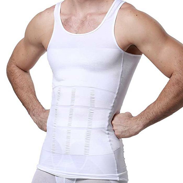 Men's Slimming Vest Body Shaper Abs Abdomen Compression Shirt Workout Tank Tops gallery