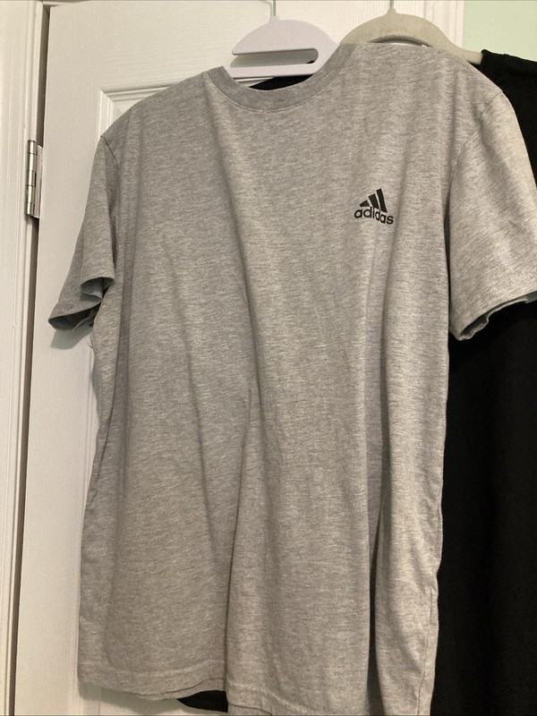 Lot Of 3 Logo Nike Hanes Adidas Mens T Shirt Short Sleeves Black Blue Gray Sz M gallery