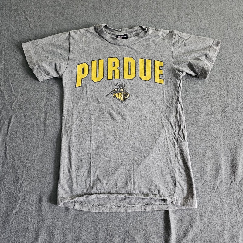 MV Sport Small Purdue University Gray Graphic Short Sleeve T-Shirt