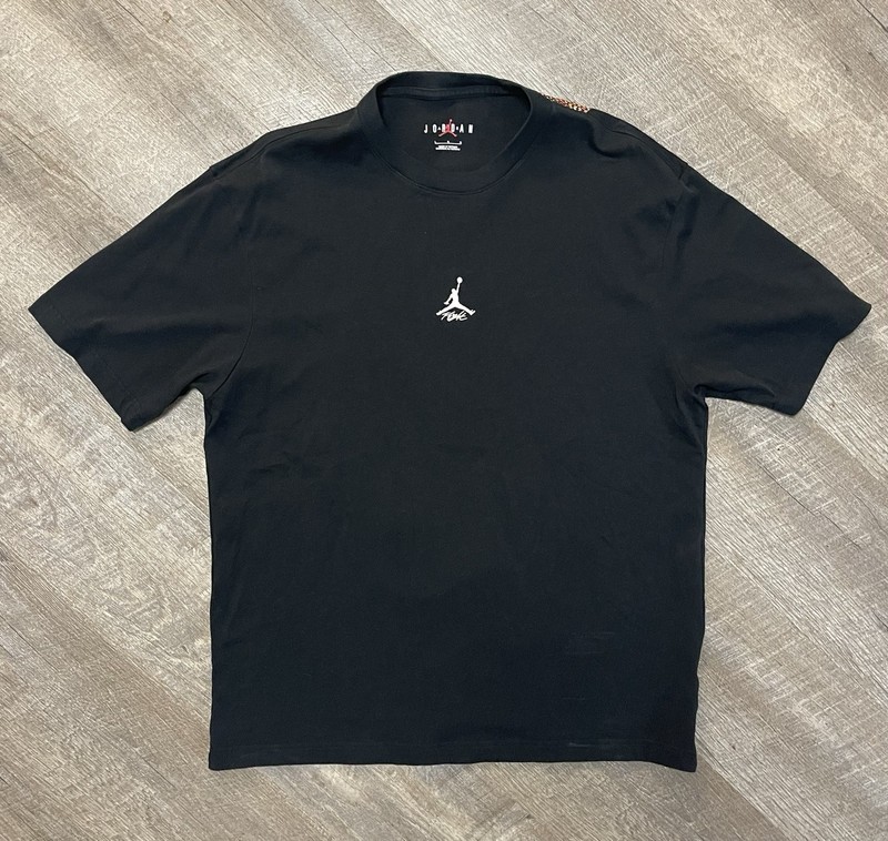 AIR JORDAN FLIGHT T Shirt L HERITAGE 85 Short Slv Blk Double Sided Graphic Tee