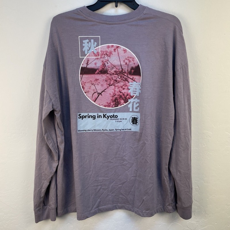 Urban Outfitters Crew Neck Shirt Spring Kyoto Long Sleeve M Graphic Print Purple gallery
