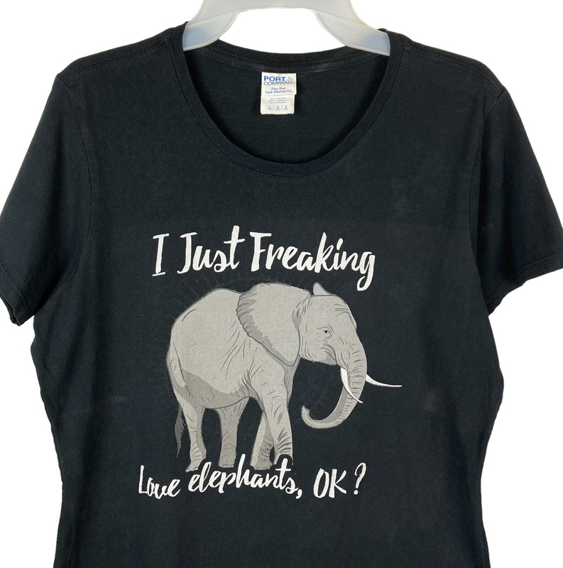 I Just Love Elephants Tee T-Shirt Elephant Short Sleeve Port & Co Ring Spun FADE gallery
