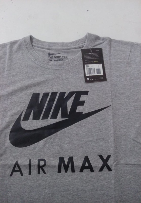 Nike Men's Air Max T-Shirt Swoosh Logo Athletic Active Wear Grey Size Small gallery