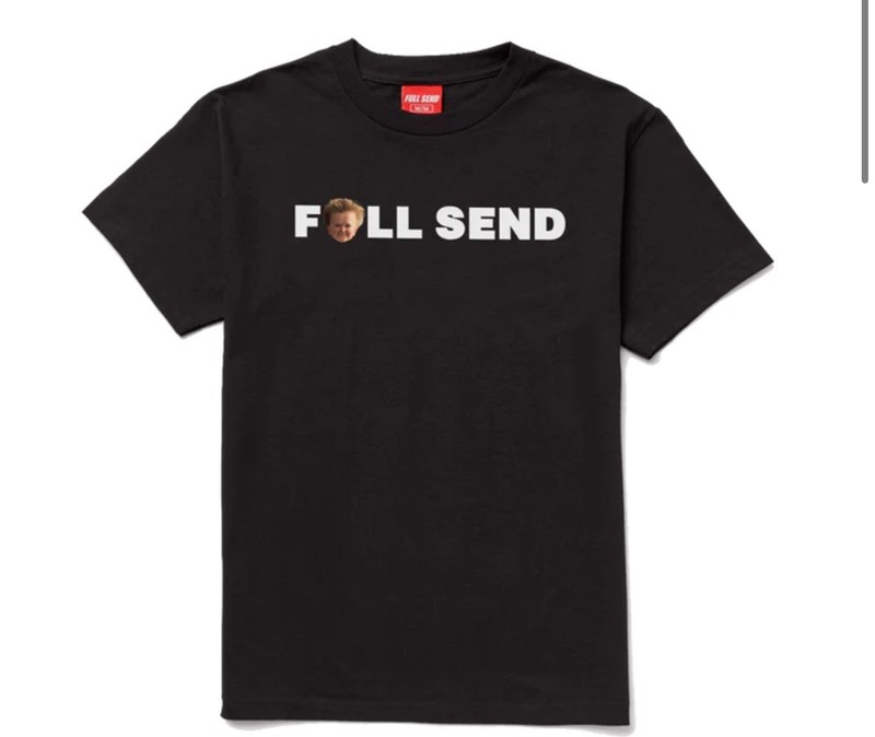 Full Send Hasbulla Collaboration Face Text Tee – Black – Medium