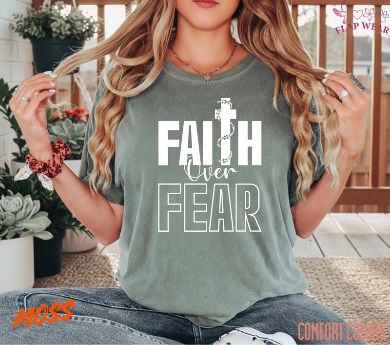 Unisex Faith Over Fear Christian T-Shirt, Men T shirt,Women T shirt Gift Religio gallery