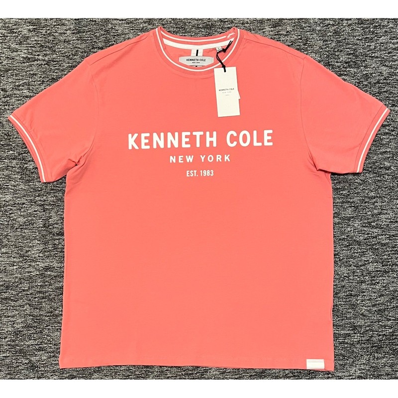 Kenneth Cole New York Mens Lantana Pink Logo Graphic Shirt KT9J35LAAA Large NWT
