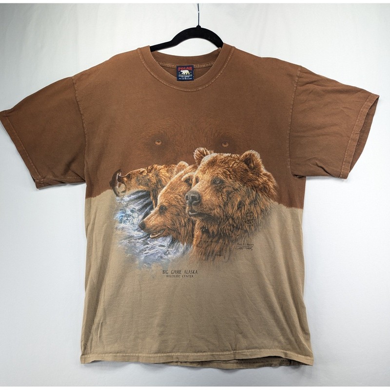 Polar Graphics USA Big Game Alaska Wildlife Center Find 11 Bears T-Shirt Mens L