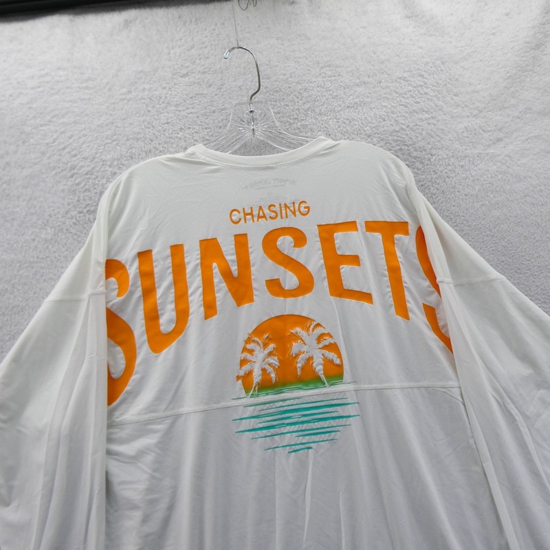 Spirit Jersey Shirt Mens Medium Chasing Sunsets White UPF 50+ Long Sleeve Nylon gallery