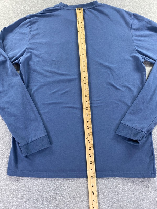 Birddogs Size XL Long Sleeve Off Blue Cotton/Poly Pocket Crew T-Shirt Preppy gallery