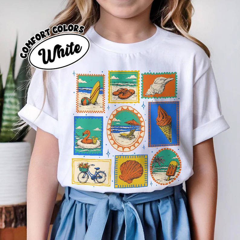 Vintage Beach Summer Coastal Comfort Tee Shirt Relaxed Fit Soft gallery