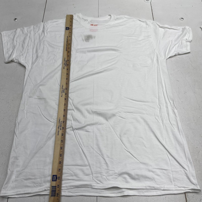 Hanes Shirt Mens Big 2X White Tagless Crewneck Tee Ultimate 4 Pack Big Man gallery